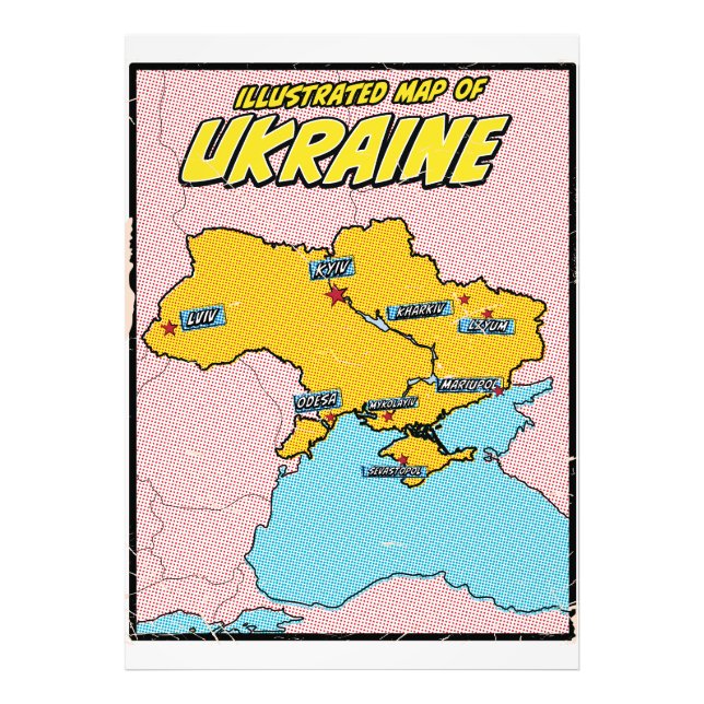Pop Art Illustrated Ukraine  Photo Print (Front)