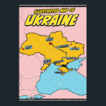 Pop Art Illustrated Ukraine  Poster<br><div class="desc">Pop Art Illustrated Ukraine in a beautiful worn style.</div>