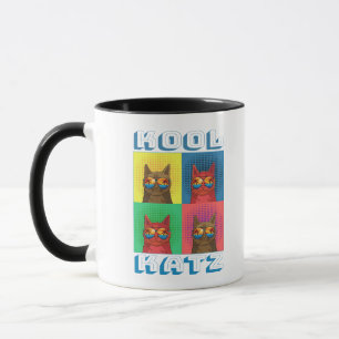 Pop Art Illustration of Cool Cats Wearing Sunglass Mug
