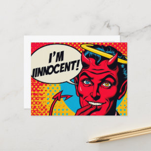 Pop Art Innocent Devil Postcard