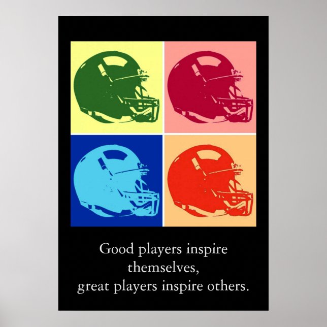 Pop Art Inspirational Football Quotes Poster (Front)