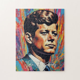 Pop Art Jack JFK John F. Kennedy Jigsaw Puzzle