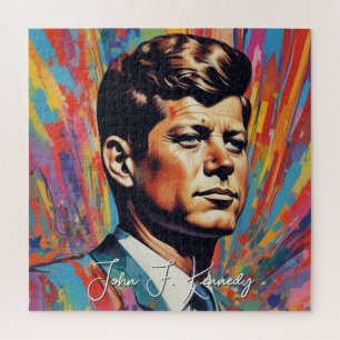 Pop Art Jack JFK John F. Kennedy Jigsaw Puzzle