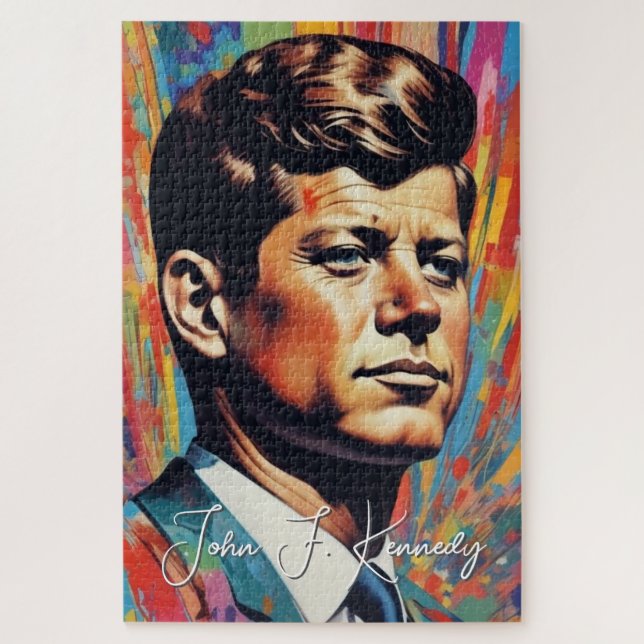 Pop Art Jack JFK John F. Kennedy Jigsaw Puzzle (Vertical)