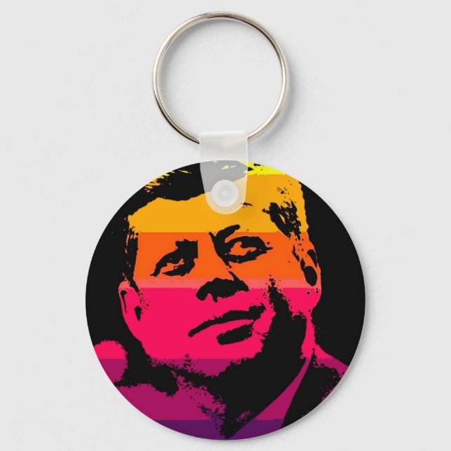 Pop Art Jack JFK John F. Kennedy Key Ring (Front)