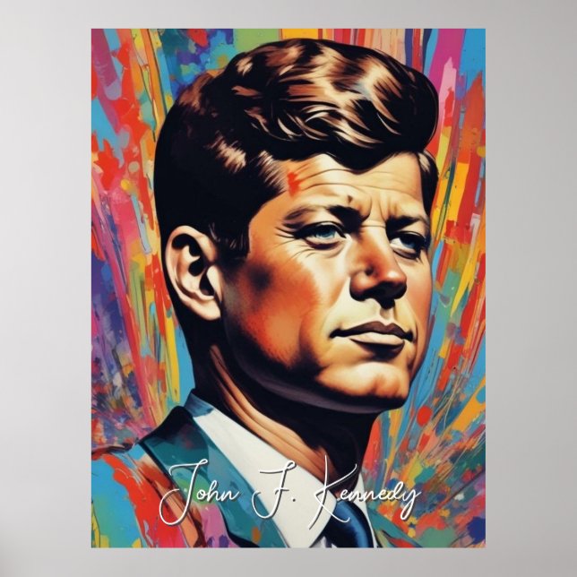 Pop Art Jack JFK John F. Kennedy Poster (Front)