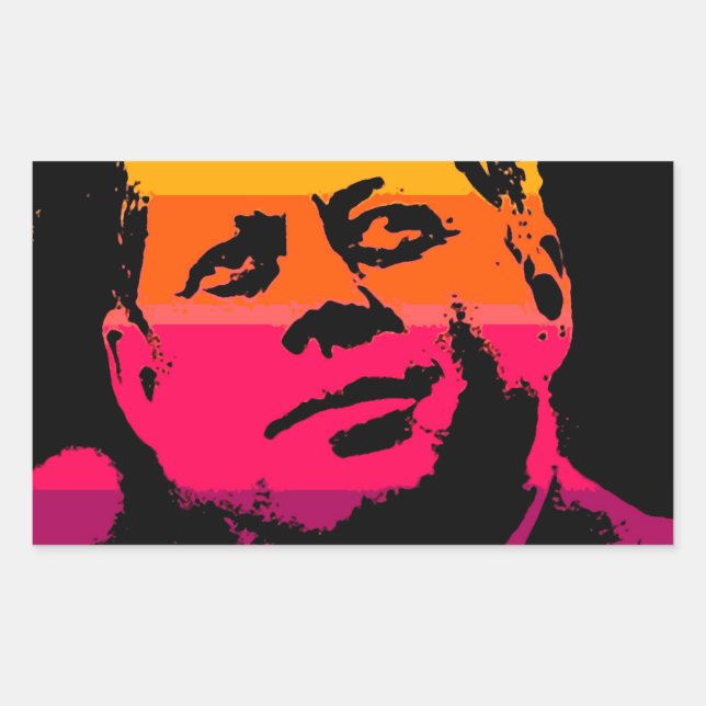 Pop Art Jack JFK John F. Kennedy Rectangular Sticker (Front)