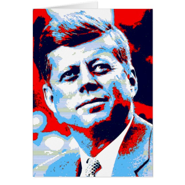 Pop Art JFK John F. Kennedy Red Blue (Front)