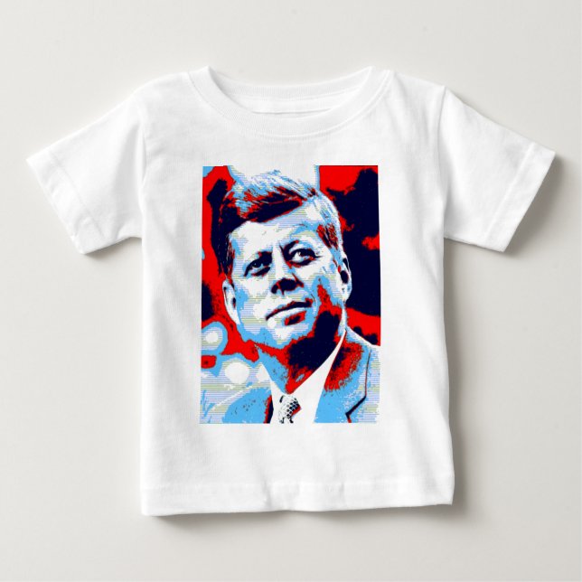 Pop Art JFK John F. Kennedy Red Blue Baby T-Shirt (Front)