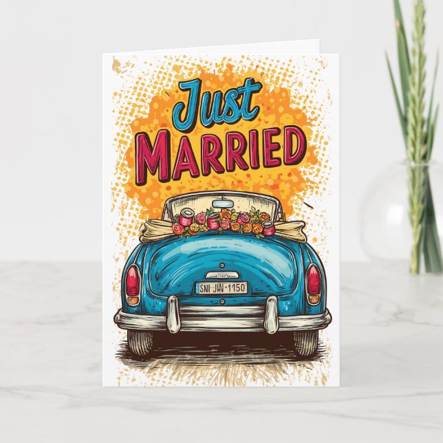 Pop Art Just Married Card (Front)
