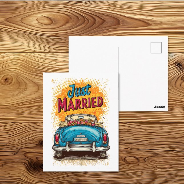 Pop Art Just Married Postcard (Creator Uploaded)