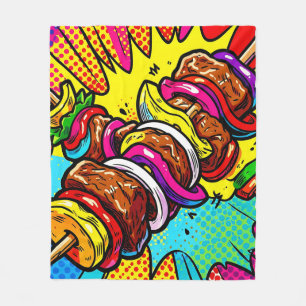 Pop Art Kebab Explosion Fleece Blanket