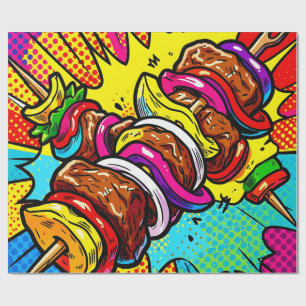 Pop Art Kebab Explosion Wrapping Paper