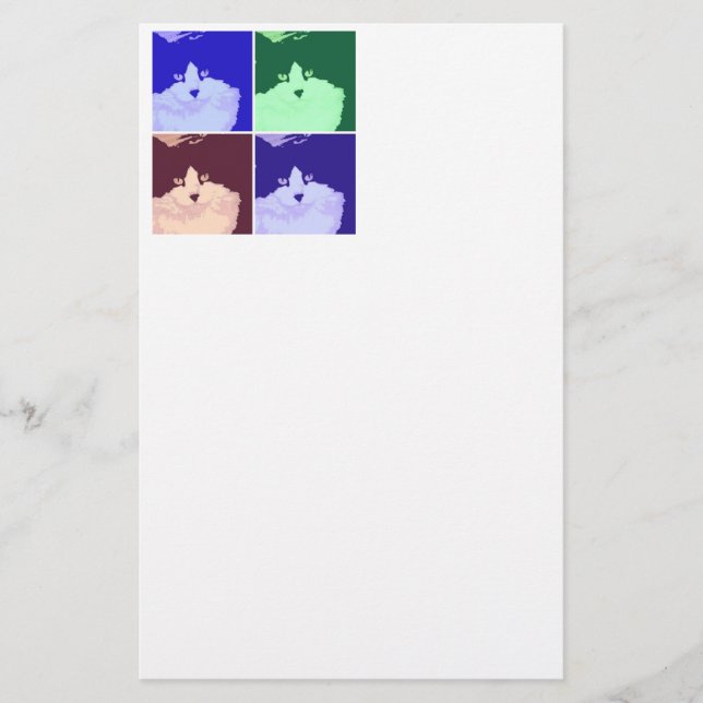 Pop Art Kitty Stationery (Front)