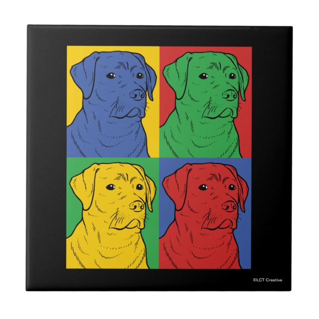 Pop Art Labrador Retriever Ceramic Tile (Front)
