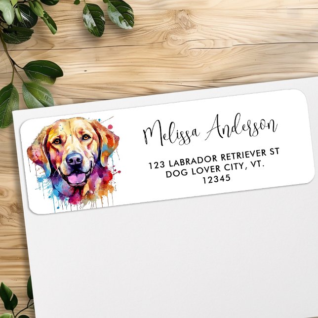 Pop Art Labrador Retriever Dog Return Address Label (Creator Uploaded)