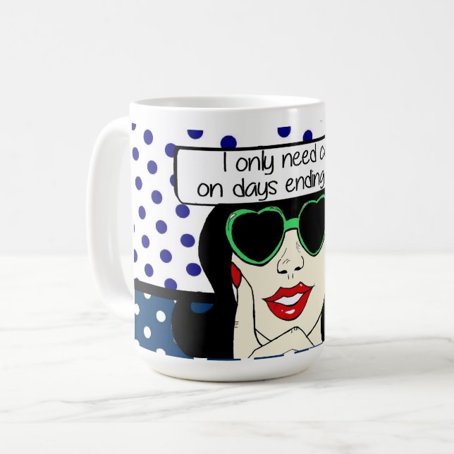 Pop art Lady Coffee Mug (Front Left)
