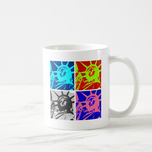 Pop Art Lady Liberty New York City Coffee Mug (Right)
