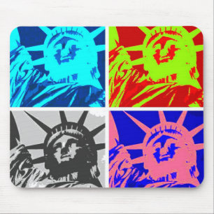 Pop Art Lady Liberty New York City Mouse Pad