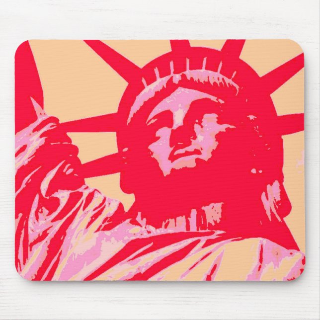 Pop Art Lady Liberty New York City Mouse Pad (Front)