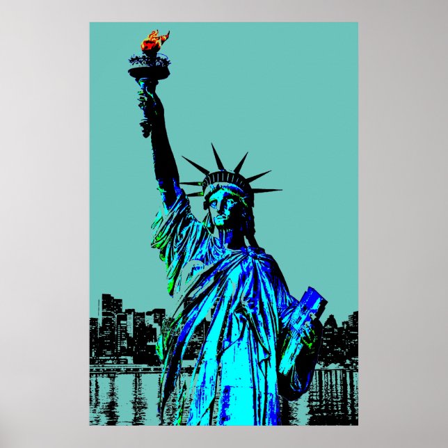 Pop Art Lady Liberty Poster (Front)