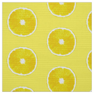 Pop Art Lemon Slices - soft yellow Fabric