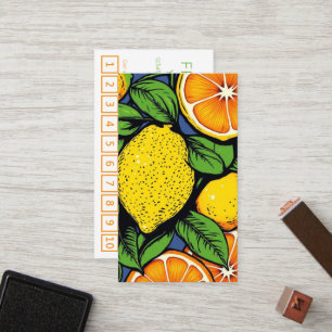 Pop Art Lemons Limes loyalty punch card
