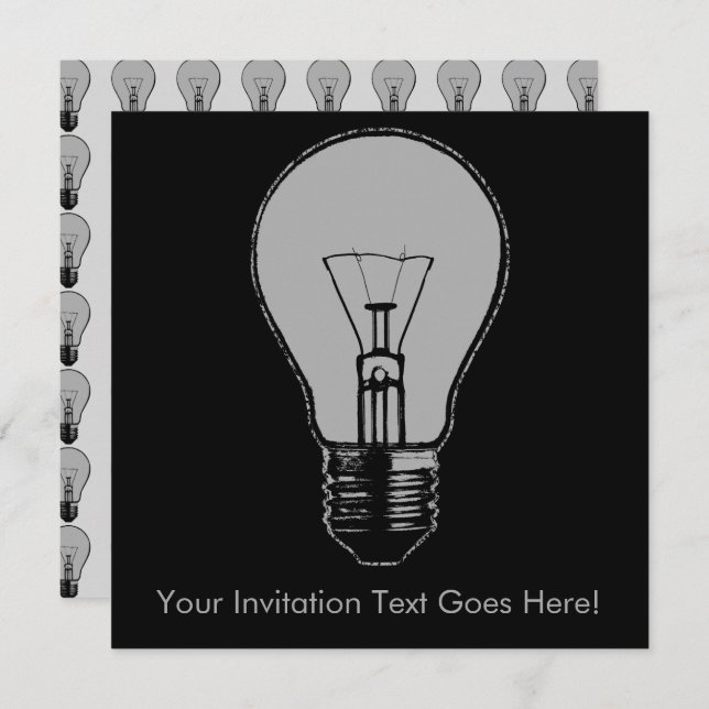 Pop Art Light Bulb Invitation (Front/Back)