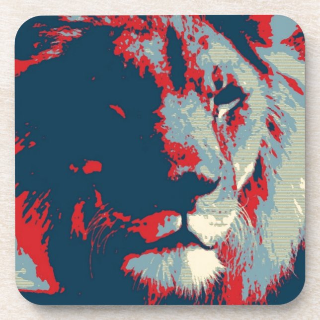 Pop Art Lion Coaster (Front)