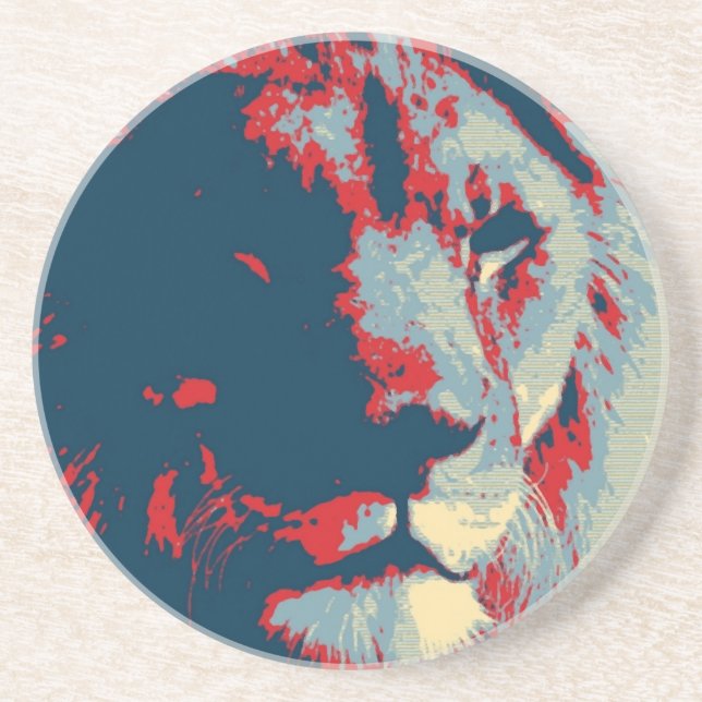 Pop Art Lion Coaster (Front)