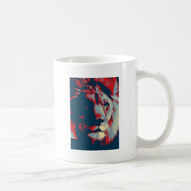 Pop Art Lion Coffee Mug (Right)