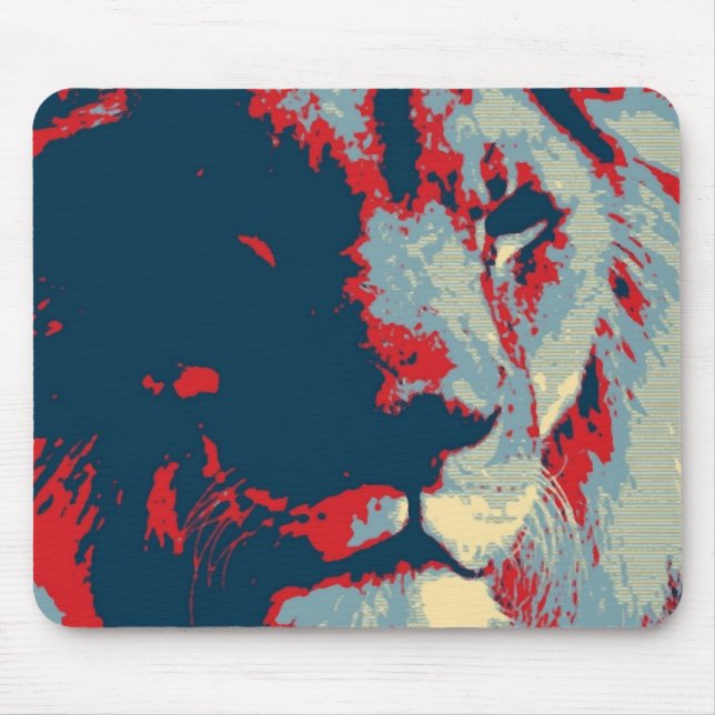 Pop Art Lion Mouse Pad (Front)