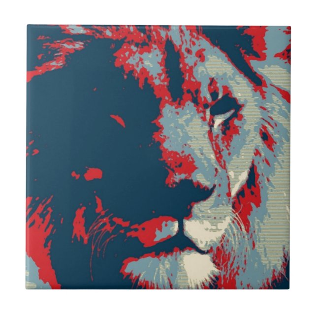Pop Art Lion Tile (Front)