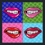 Pop Art Lips Poster<br><div class="desc">Retro inspired artwork with a fun "pop" of colour.</div>