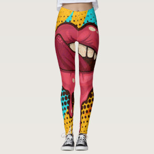 Pop Art Lips: Vintage Trendy Leggings