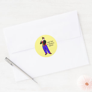 Pop Art Little Flautist (Manet) Classic Round Sticker
