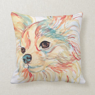 Pop art Long haired chihuahua pillow