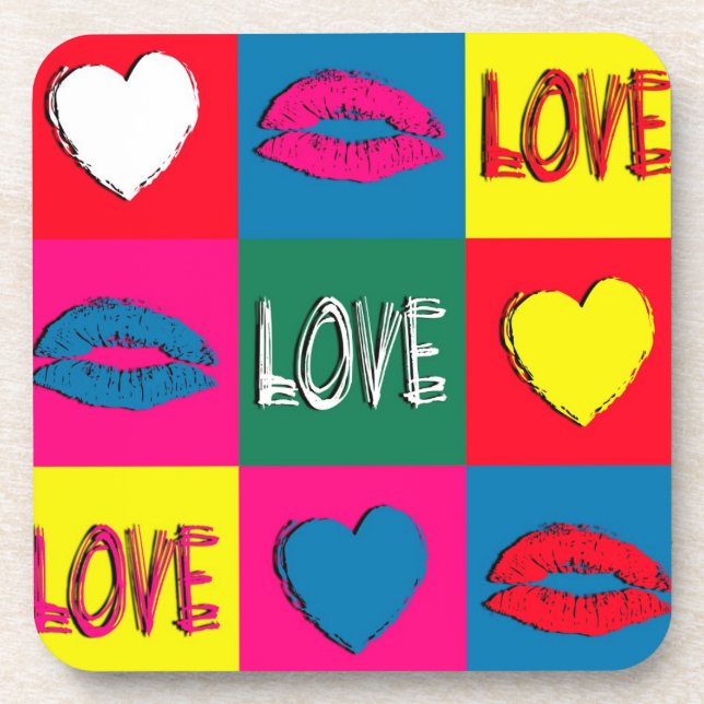 Pop art love coaster (Front)