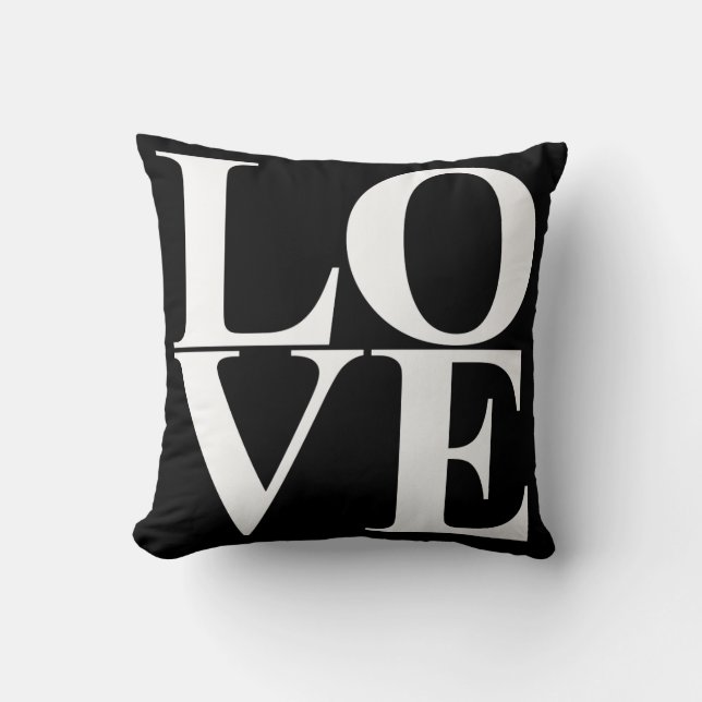 Pop Art Love Typography Cushion (Front)