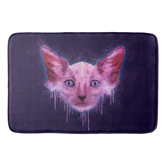 Pop Art Lykoi Cat Bath Mat (Front)