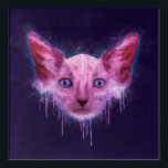 Pop Art Lykoi Werewolf Cat<br><div class="desc">A textural digital painting of a Lykoi cat head with scratches,  splashes,  and drips over a rough textured background.</div>