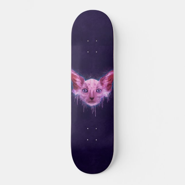 Pop Art Lykoi Werewolf Cat Skateboard (Front)