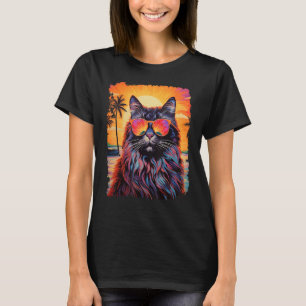 Pop Art Maine Coon Cat Hawaiian T-Shirt