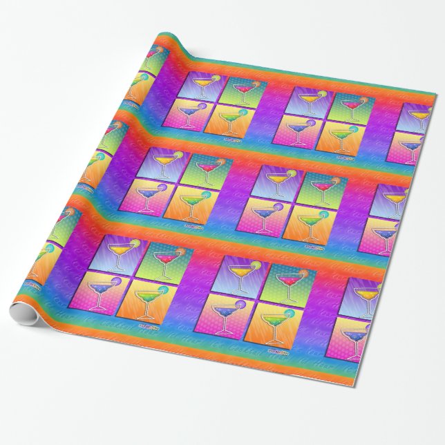 Pop Art MARGARITAS WRAPPING PAPER (Unrolled)