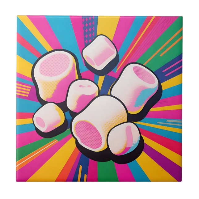 Pop Art Marshmallow Explosion Ceramic Tile (Front)