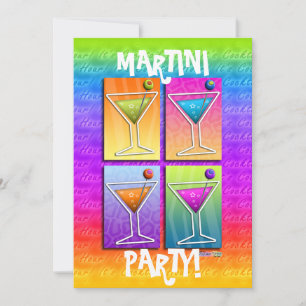 Pop Art MARTINIS Party INVITATION (5X7)