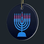 Pop Art Menorah Ceramic Ornament<br><div class="desc">Pop Art Menorah</div>