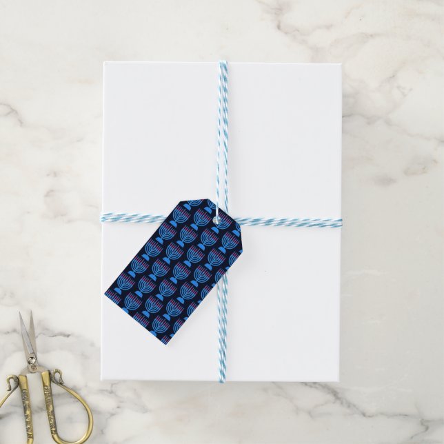 Pop Art Menorah Gift Tags (With Twine)