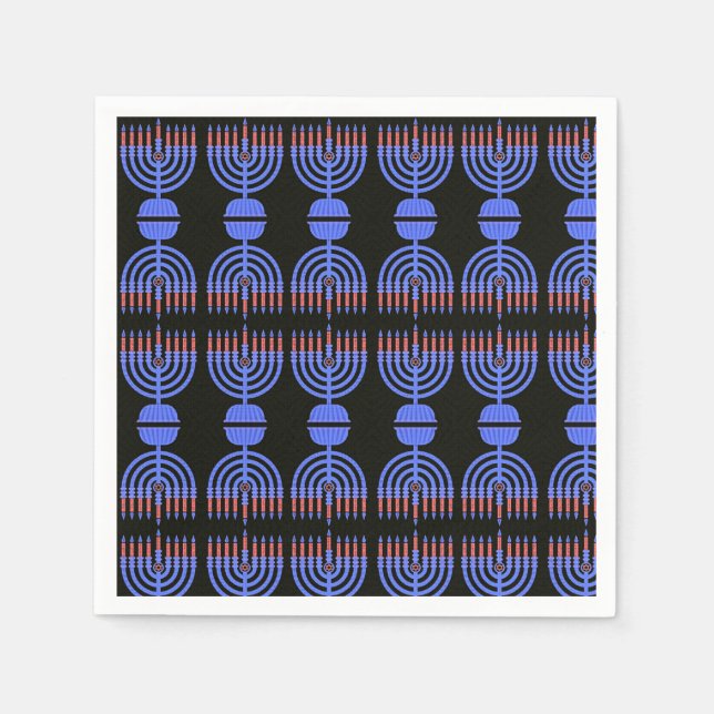 Pop Art Menorah Napkins (Front)