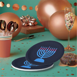 Pop Art Menorah Paper Plates